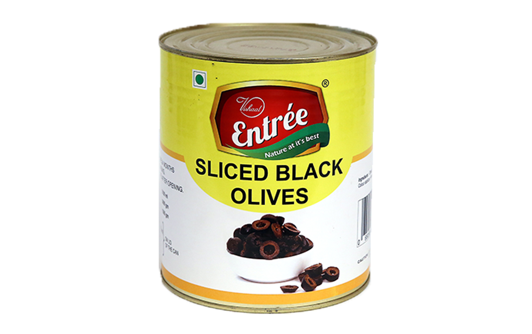 Vishaal Entree Sliced Black Olives    Tin  825 grams